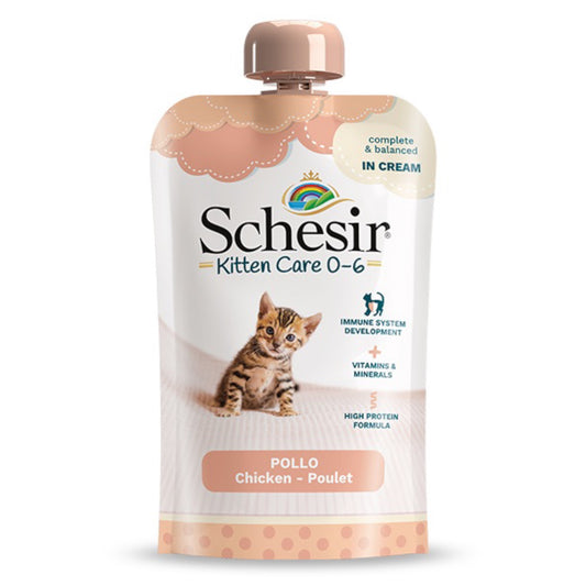 Alimento umido per gatti cuccioli – Kitten Pollo in crema busta con tappo 150 g