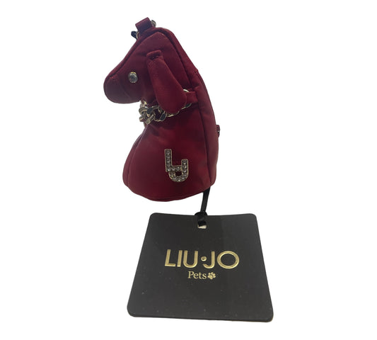 Liu Jo Pets 🐾- porta treat ecopelle rosso con cristalli e catenina dorata