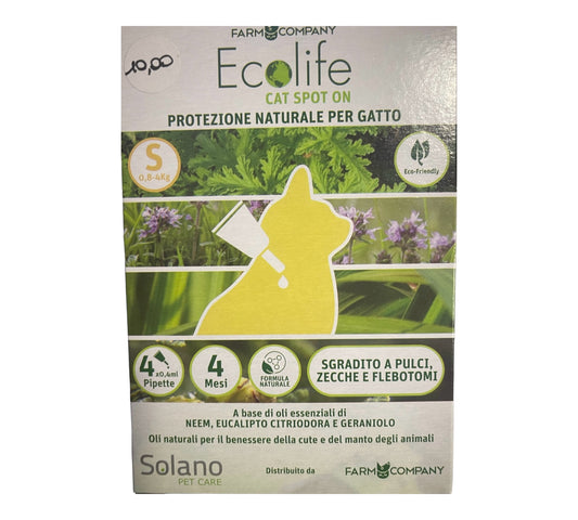 FARMCOMPANY ECOLIFE REPELLENTE NATURALE SPOT ON PER GATTI