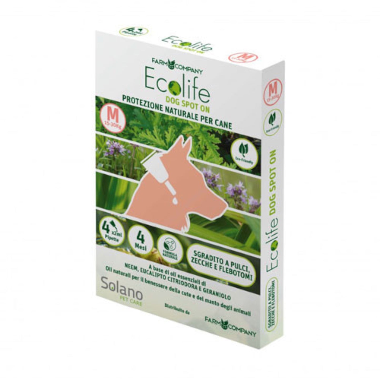 FARMCOMPANY ECOLIFE REPELLENTE NATURALE SPOT ON PER CANI