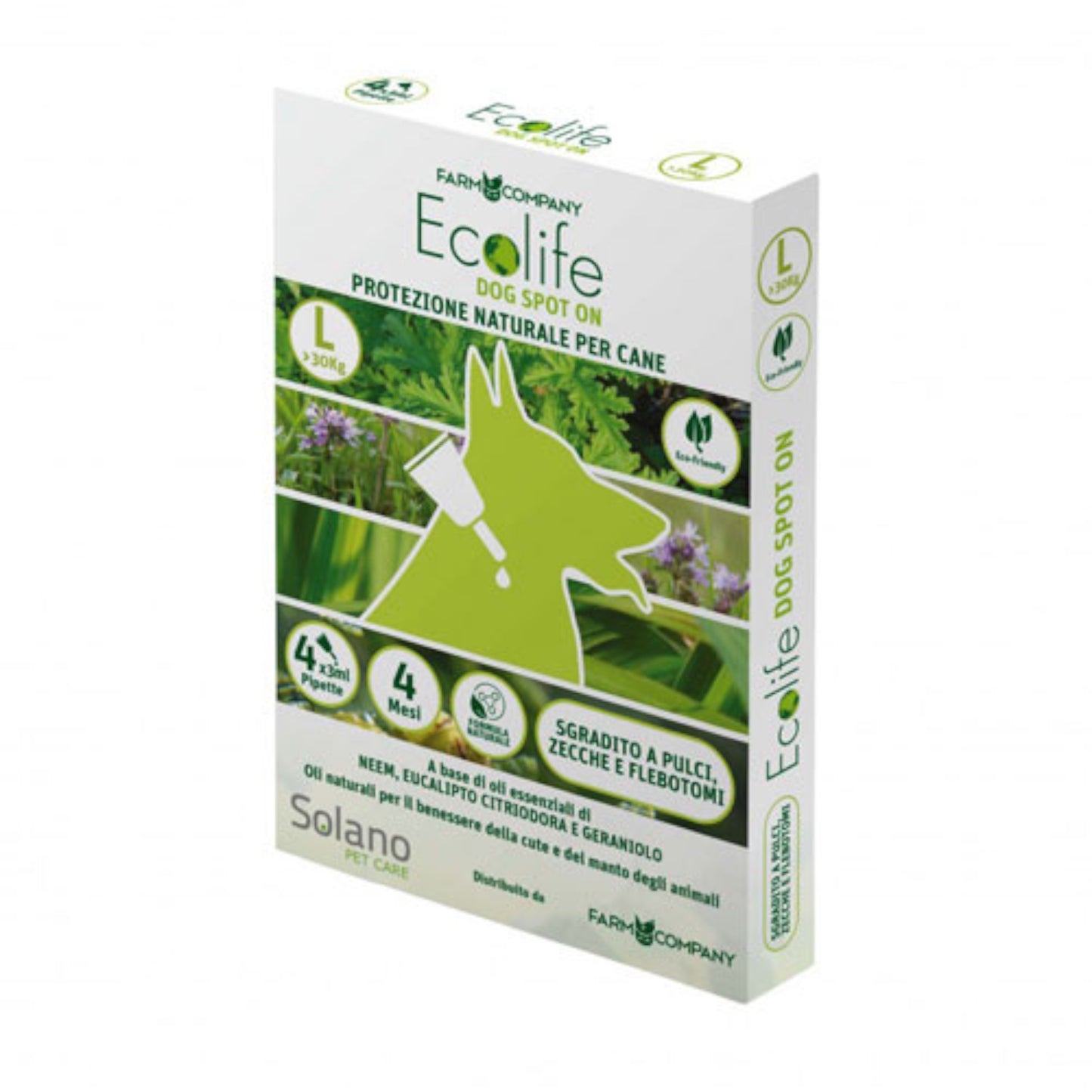 FARMCOMPANY ECOLIFE REPELLENTE NATURALE SPOT ON PER CANI