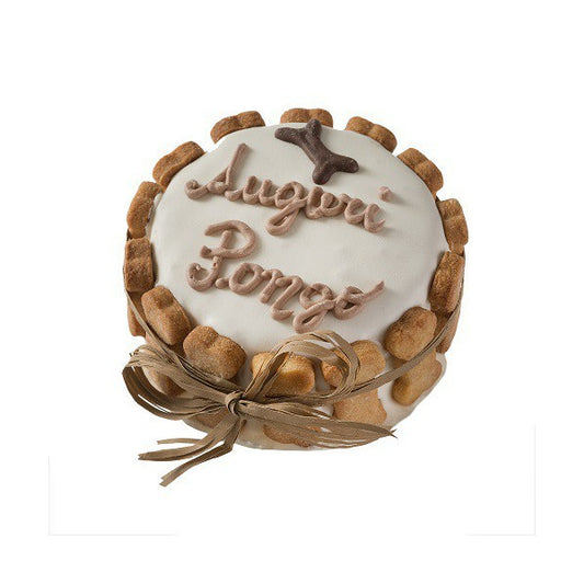 DOLCI IMPRONTE® - TORTA BEIGE COMPLEANNO PER CANI PERSONALIZZABILE 300 GR